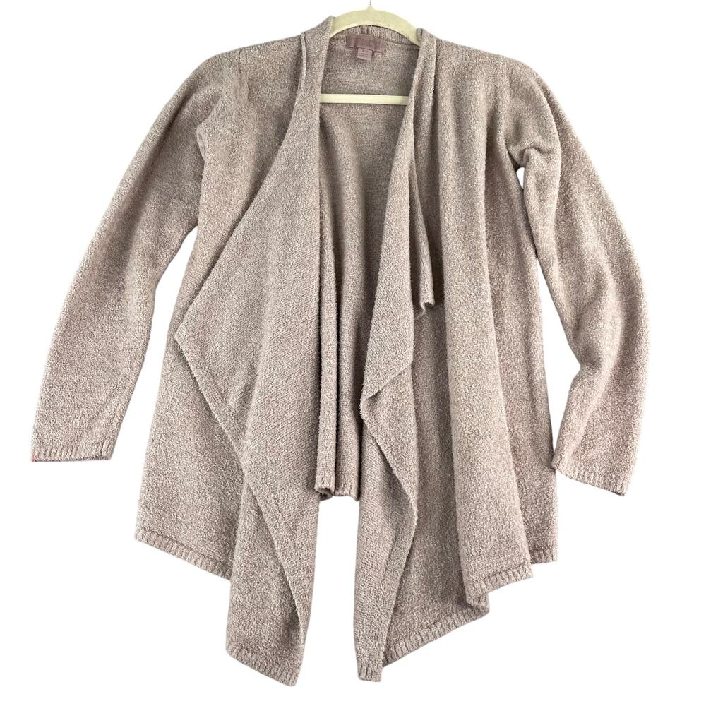 Barefoot Dreams Cozychic Lite Knit Open Waterfall Cardigan Sand Color size 8/10